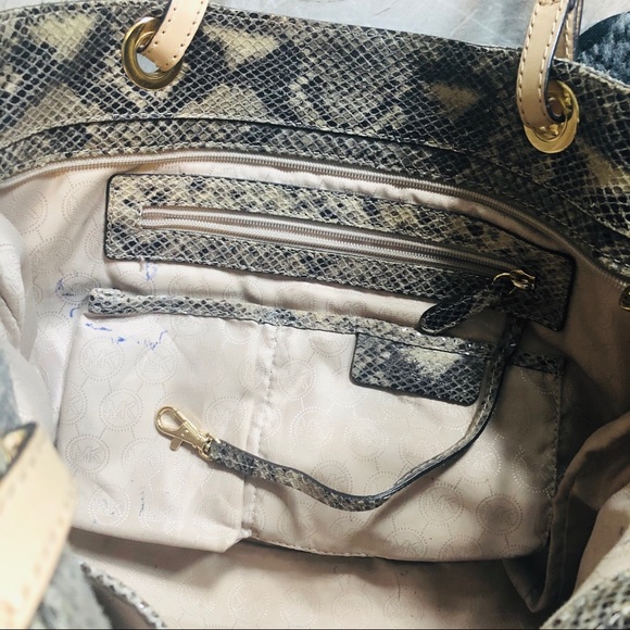 Michael Kors Gray/Tan Python Bag - Picture 5 of 8
